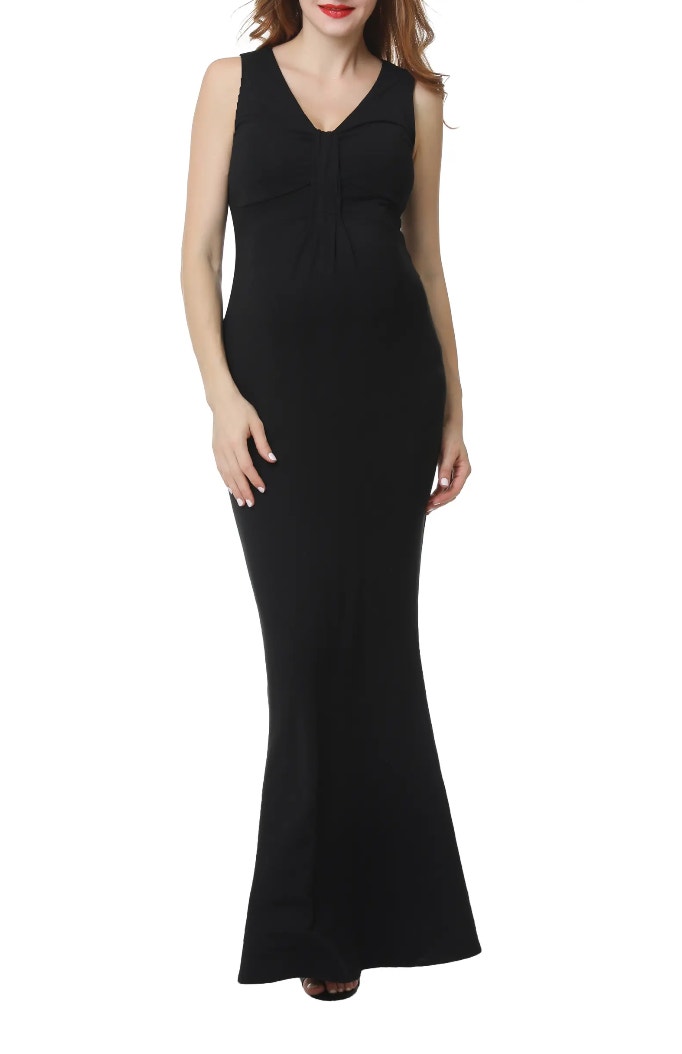 Kimi & Kai Edrei Maternity Mermaid Gown Maxi Dress // M